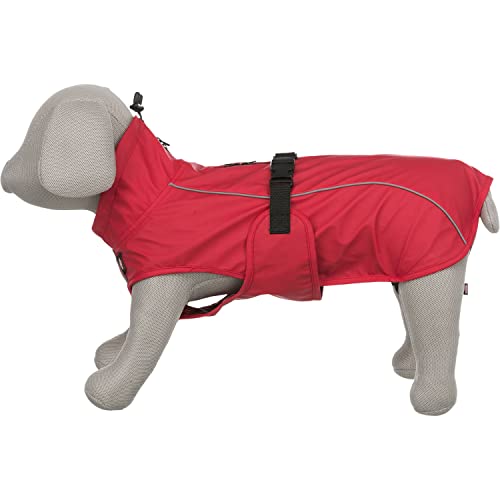 Trixie Regenmantel Vimy für Hunde rot XXL - Bauchumfang: 82-115 cm – Hunde-Regenjacke mit reflektierenden Elementen für mehr Sichtbarkeit im Dunkeln – bequem und verstellbar - 680229