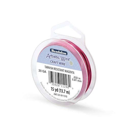 Image of Artistic Wire, 20 Gauge Tarnish Resistant Colored Copper Craft Wire, Magenta, 15 yd