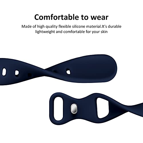 Image of Thin Slim Band Compatible with Apple Watch 38mm 40mm 41mm 42mm 44mm 45mm 46mm 49mm, Replacement Silicone Sport Strap for iWatch Series 11 /10 /9 /8 /7 /6 /5 /4 /3 /2 /1 Ultra SE Women Men, Navy Blue