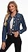 andy & natalie Jean Jacket women Fashion Denim Jackets Oversized Long Sleeve Basic Button Down Crop Jean Jacket Outerwear Coat with Pockets Small
