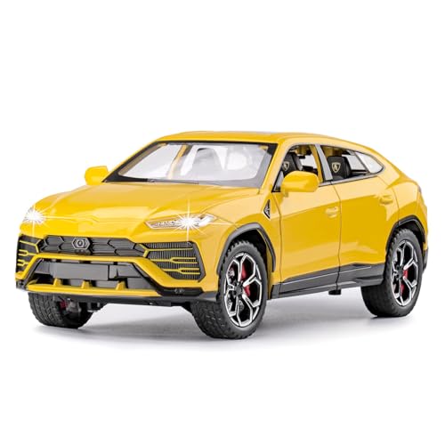 SASBSC Toy Cars for Boys Age 4-7 Metal Car Toys for 3 4 5 6 7 8 Year Old Boy Diecast Model Cars for Kids with Light and Sound Birthday Gifts(Yellow, 1:24)