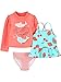 Simple Joys by Carter's Baby Mädchen 3-Piece Assorted Rashguard Sets, 3er-Pack, Rosé/Blaugrün, Erdbeere/Wal, 6-9 Monate