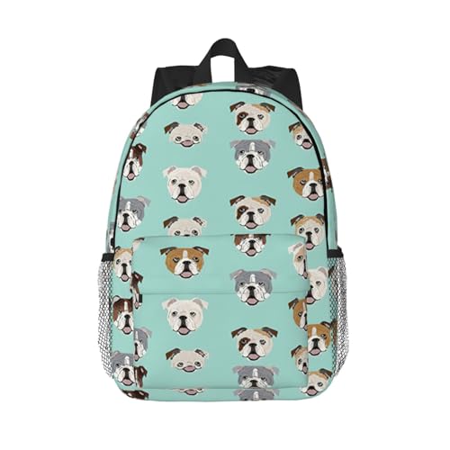 Sac à dos bouledogue anglais polyvalent pour collège et travail