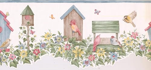 Cenefa de papel pintado LA15012DB con diseño de pájaros de alta definición 4