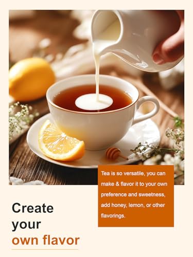 Image of TeeLux English Breakfast Black Tea, Smooth & Full-bodied Taste, Floral & Fruity Aroma, Caffeinated, Hot & Iced Tea, 100 Count