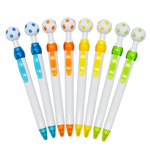 Bolígrafos de fútbol retractiles juego 12 pcs tinta negra miniatura 6