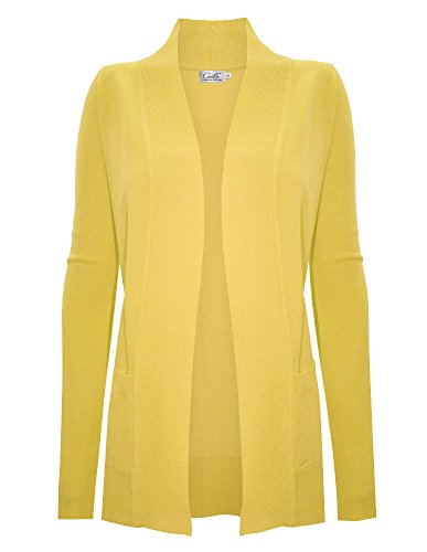 Image of Cielo Women's Solid Basic Open Front Pockets Knit Sweater Cardigan