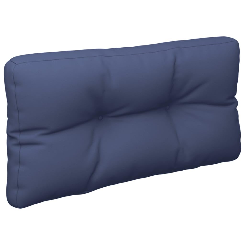 Juego de cojines para palé, color azul marino, 70 x 40 x 12 cm, tejido de poliéster con funda impermeable, cojín de asiento y respaldo para jardín, terraza, balcón, oficina y silla de ruedas