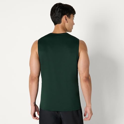 Amazon Essentials Herren Leichtes, Ärmelloses Muskelshirt Aus Schnelltrocknendem Funktionsstretch, 2er-Pack, Dunkelgrün/Graphit Heide, XS 3