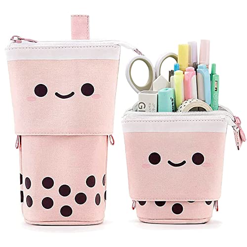Ambolio Trousse Scolaire Trousse Crayon Trousse Telescopique Sacs Trousse à Crayons Enfant Trousse Papeterie Pouch école Stylo Crayon Organiseur Student Pratique Trousse (Rose)