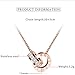 Jude Jewelers Stainless Steel Interlocking Circles Infinity Style Roman Numbers Wedding Statement Collar Necklace (Rose Gold)