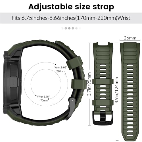 Image of Compatible with Garmin Instinct 2X Band,Adjustable Soft Silicone Replacement Sport Watch Wristband Strap for Garmin Instinct 2X /Solar /Tactical