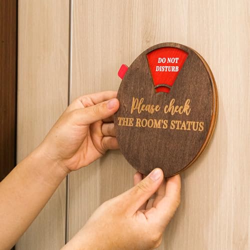 Image of Woodamore Office Door Sign Available and Away - 6 Options Funny Do Not Disturb Door Hanger Sign for Office, In A Meeting Signs for Doors, Work from Home Privacy Signs