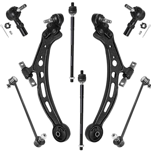 Image of Detroit Axle - 8pc Front End Suspension Kit for Toyota 1997-2001 Camry, 1997 Avalon, 1997-2001 Lexus ES300, 2 Lower Control Arms 2 Sway Bar End Links 4 Inner & Outer Tie Rods Replacement
