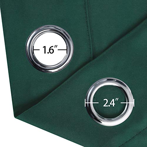 Image of LEMOMO Green Blackout Curtains 34 x 84 Inch Length /Set of 2 Curtain Panels /Thermal Insulated Room Darkening Blackout Curtains for Bedroom