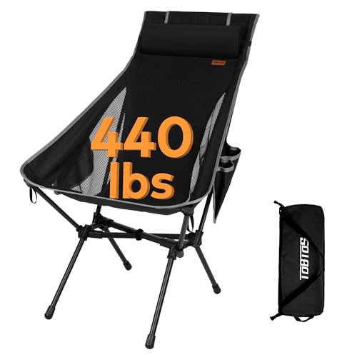 TOBTOS Portable High Back Camping Chair, Support Heavy Duty 440