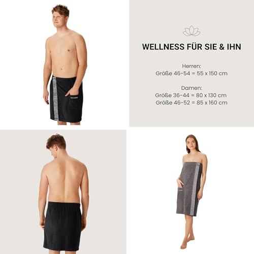 Schiesser Saunakilt Rom Herren - 46-54 - Schwarz