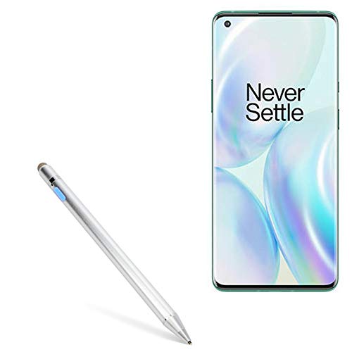 Stylus Pen for OnePlus 8 Pro (Stylus Pen by BoxWave) - AccuPoint Active Stylus, Electronic Stylus with Ultra Fine Tip for OnePlus 8 Pro - Metallic Silver