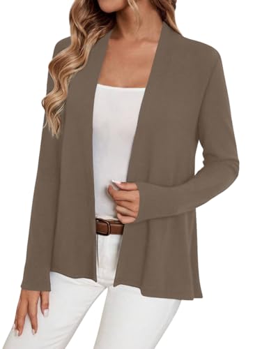 Image of Sweet Hearts Long Sleeve Black Cardigan for Women- Lightweight Open Front Knit Sweaters Women's Kimonos Fall Duster