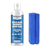 WANJAO Plastic Polishing Compound, Acrylic Polish Polishing Paste High Gloss Restoration and Scratch Removal for Car, Furniture, Metal Surface Repair Products, 150ml White