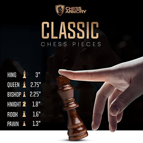 Juego de Ajedrez y Damas Chess Armory con Caja de Madera 15" miniatura 5