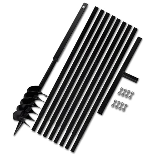 Juroupi Trapano da Terra con Manico 120 mm con Tubo di prolunga Acciaio 9 m,Articoli di ferramenta,Utensili,Trapani,Trivelle-270524