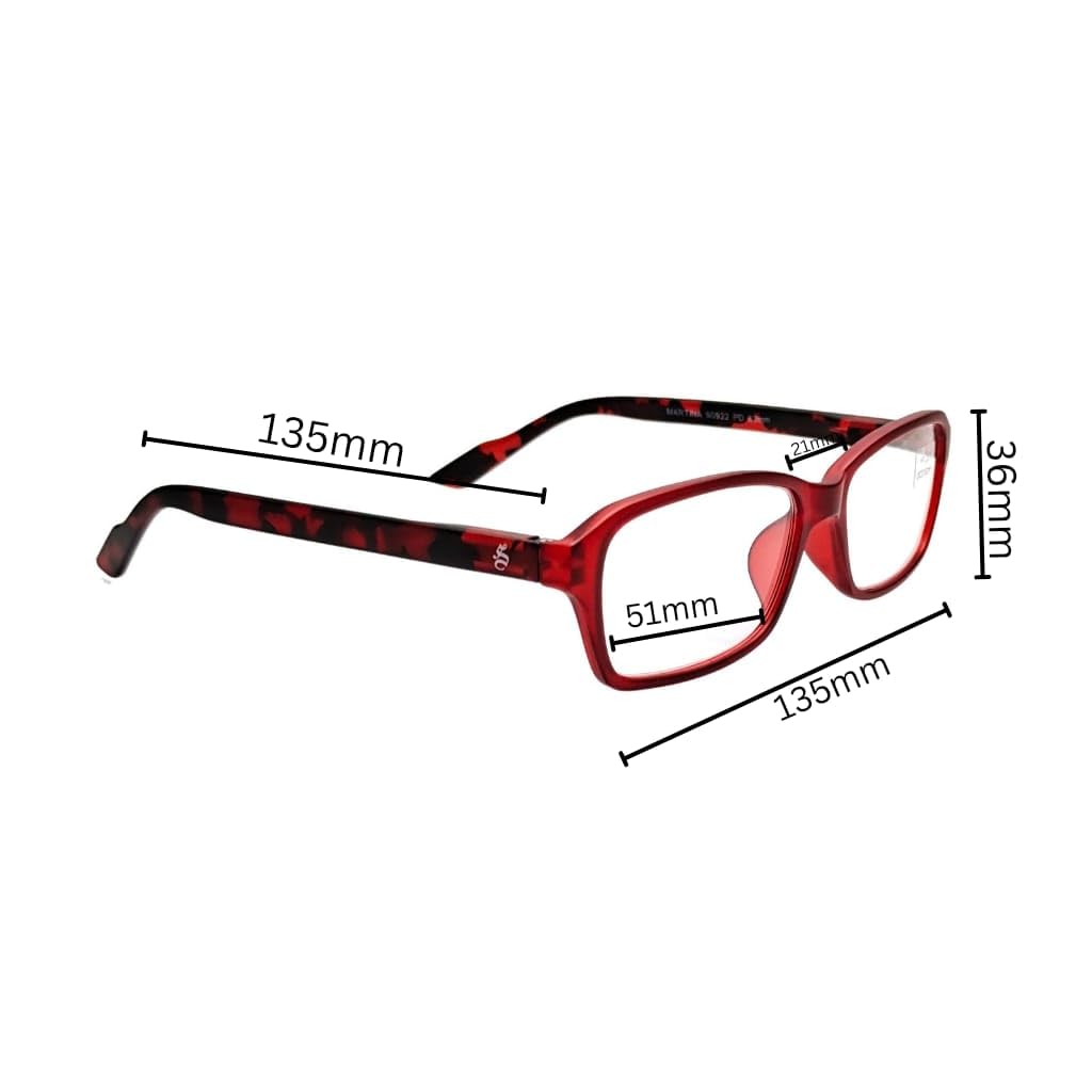 ESPERTO READERS Martina Reading Glasses β Ultra Light Weight For Men & Women POWER +1.00 to +3.00 (+1.25, RED) 2