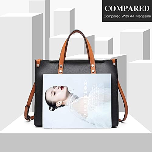 Miss Lulu Handbags for Women Vintage Style Tote Bags 2 Pieces Set Medium Size Satchel Bag With PU Leather