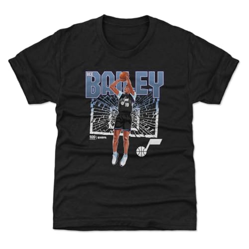 500 LEVEL Ace Bailey Utah Jazz Shattered Youth Shirt (Tri Black, 10-12Y Large)