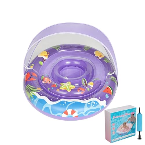 Anti Tip Buoyancy Toy - Children's Swim Ring Canopy Float | Inflatable Water Safety Seat, Sun Shield Shade Protection Floating Support Device, Pool Beach River Lake Summer Outdoor