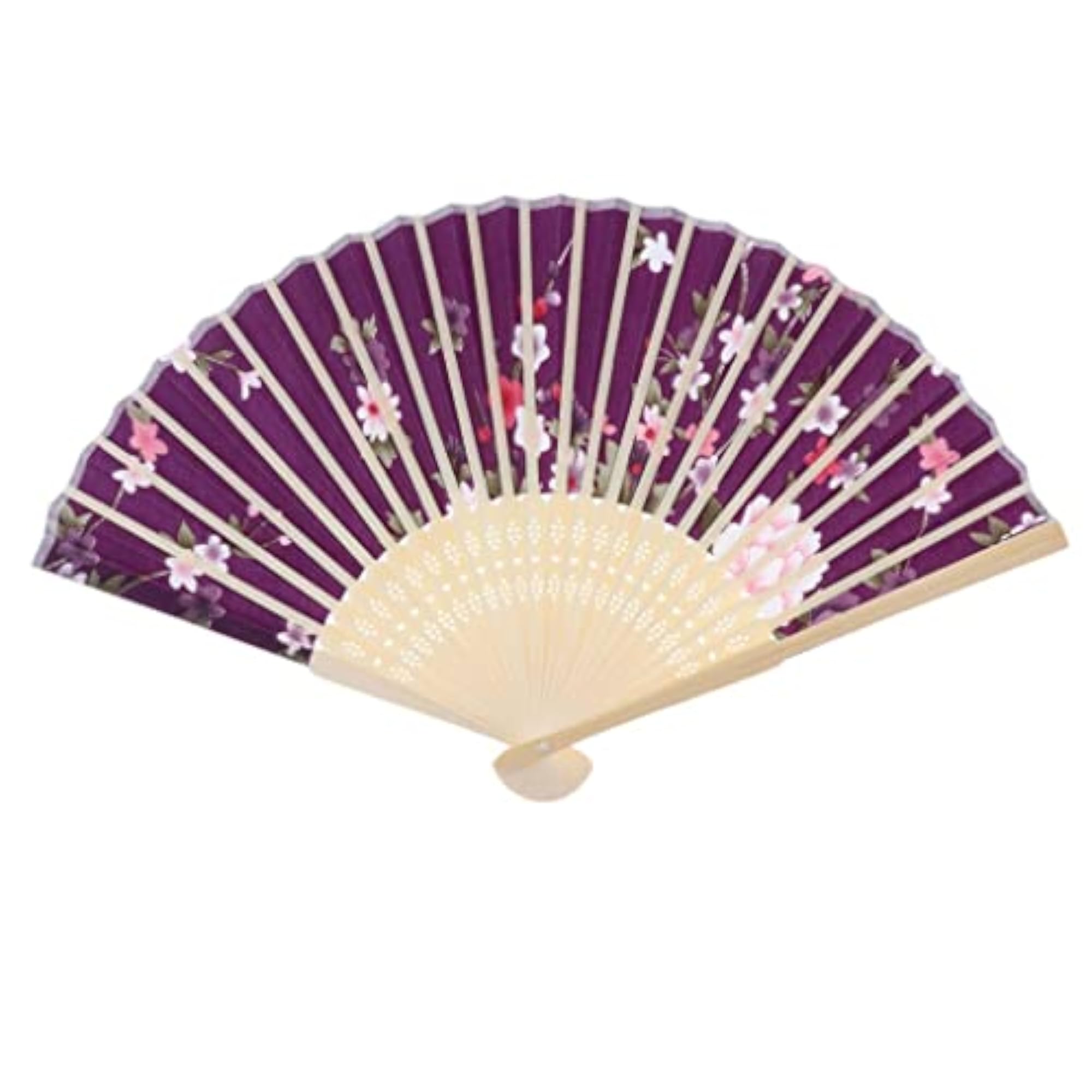 Japanese Vintage Bamboo Silk Fabric Folding Handheld Fan