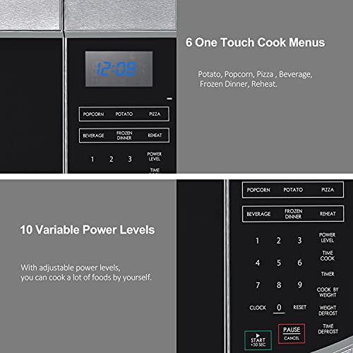 Willz WLCMH609S2-09 Countertop Microwave Oven, 6 Cooking Programs, LED Lighting Push Button, 0.9 Cu.Ft, Stainless Steel - Thumbnail 5