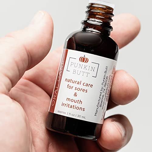 Punkin Butt Oral Care 1 Oz Glass Bottle. Chamomile, Clove, Peppermint. Natural, Safe, Effective; Cruelty-Free, Vegan, Use As Often As Needed. #TOP5