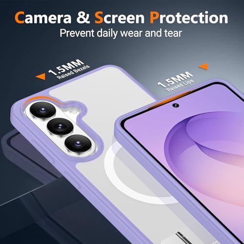 Image of SPIDERCASE Magnetic for Samsung Galaxy S26 Case, [3 Stand Ways][ Military Grade Drop Protection] with Invisible Stand Shockproof Slim Case for Samsung Galaxy S26 6.3 inch, Light Purple