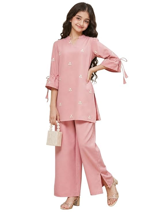 Image of RP ECOM Girls Cord Set dress for Girls | Top Kurta and Palazzo Pant Set | Ethnic & Casual Wear Outfit | Kurta Suit set for kids girls