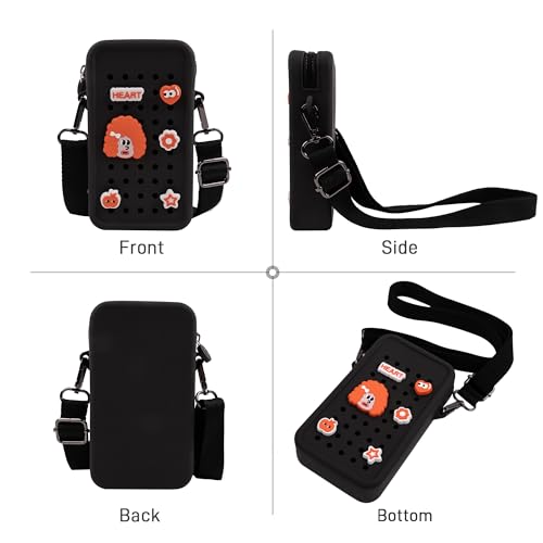 CANDY Small Crossbody Bag with Wide Shoulder Strap and Larger Holes for Charms – Adjustable, Stylish, and Comfortable Everyday Bag (Black)3