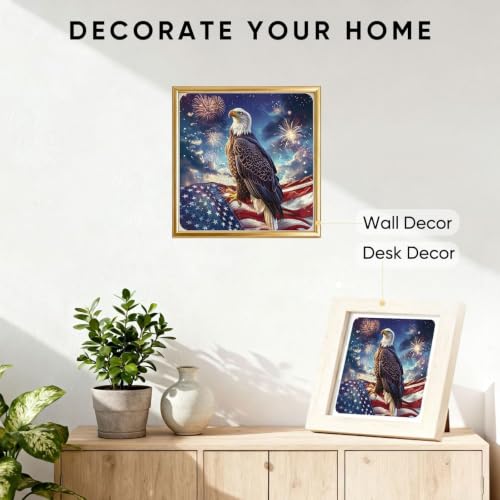 Rompecabezas de Madera Reouinty para Adultos, Águila Bandera 200 Piezas 11.2x11.2 pulg | Rompecabezas Jigsaw, Rompecabezas Día de Independencia, Decoración de Pared Única, Rompecabezas de Madera para Patriota, Regalos para Juego Familiar miniatura 2
