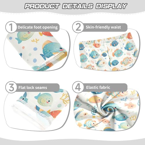 KLL Puffer Hawaiian Fish and Seaweed Toddler Baby Girl Cotton Pants Comfortable High Waisted Pants Exercise3