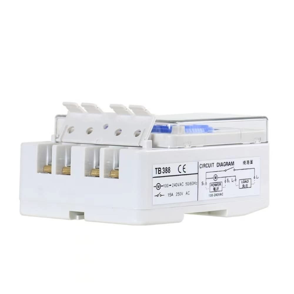 TB388 Sin Falla de energía 24 Horas Interruptor de Temporizador mecánico con batería 100V-240V 15A Diagrama de Circuito de Tiempo