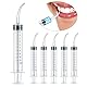 12ML Kunststoff Curved Spritze,6 Stück Einweg Dental Spritze,Zahnspritze Kunststoff Dental,Dental Irrigation Spritze mit Gebogener Spitze für Die Zahnpflege,Kleberfüllung, Heimtiere Pflege