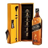Johnnie Walker Black Label Cocktail Kit | 40% vol | 70cl | Blended Scotch Whisky | Includes Stirrer and Jigger | Great Gift for Mother’s Day