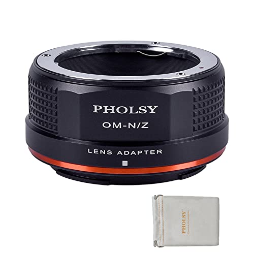 Image of PHOLSY Lens Mount Adapter Compatible with Olympus Zuiko OM Lens to Nikon Z Mount Camera Body Compatible with Nikon Z fc, Z30, Z9, Z8, Z6 II, Z7 II, Z6, Z7, Z5, Z50