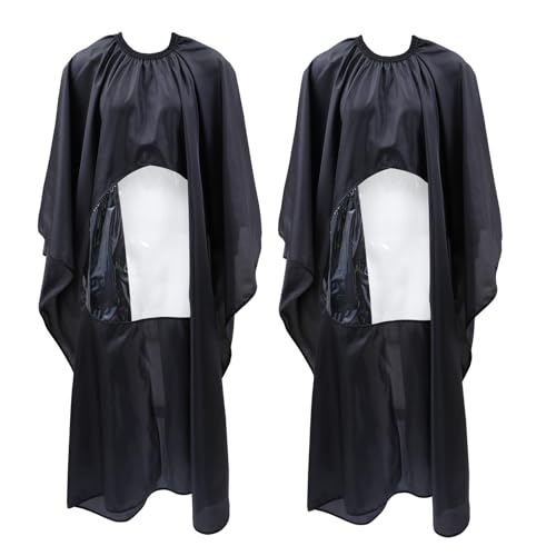 2 Capas de peluquería negras con ventana para salón miniatura 1