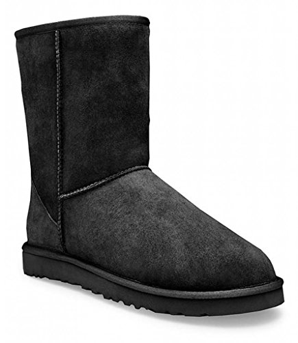UGG Men's Classic Short Sheepskin Boots, Black, 10 D(M) US