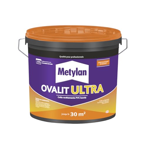 METYLAN Ovalit Ultra, colle prête à l'emploi renforcée pour revêtements muraux plastiques et PVC -Convient aux pièces humides - Seau 5kg