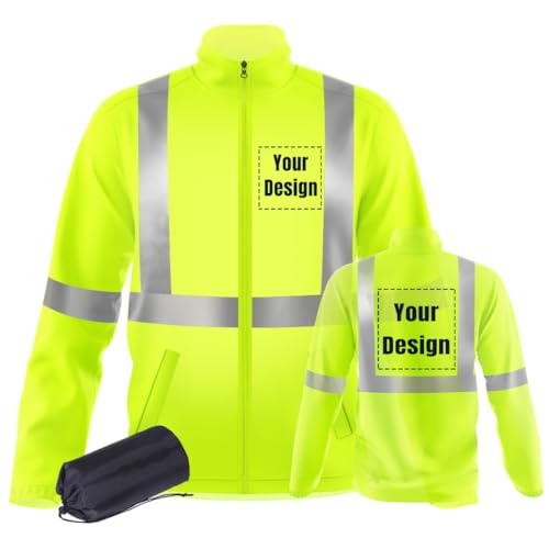 YOWESHOP High Visibility Reflective Safety Jacket Lightweight Breathable Customize Logo Work Uniform (XL, Yellow - style 3)