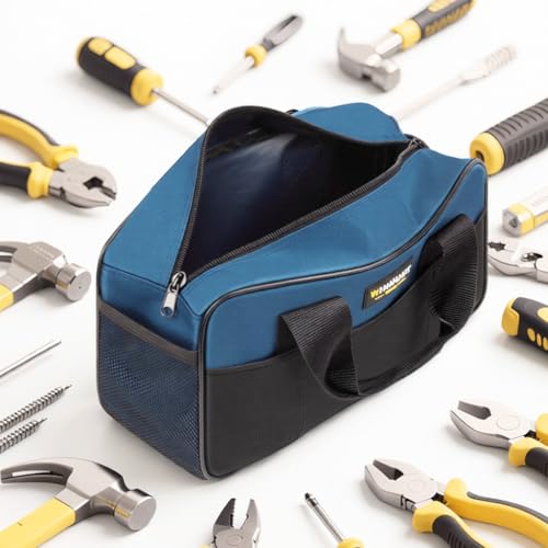Image of Serplex Portable Tool Bag, Oxford Cloth Electrician Organizer with Zipper, Durable Travel Tool Storage Pouch for Maintenance, Repair, and DIY Accessories