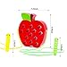 Wooden Apple Lacing Toy with 2 Worms, WOOD CITY Fine Motor Skills Toys, Airplane Travel Toys, Apple Threading Game Early Learning Montessori Toys for Toddlers 1 2 3 Years Old