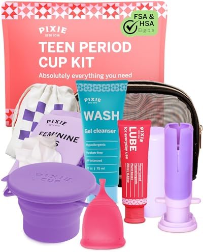 Pixie Cup Menstrual Cup Kit for Teen - Best First Period Cup Starter ...