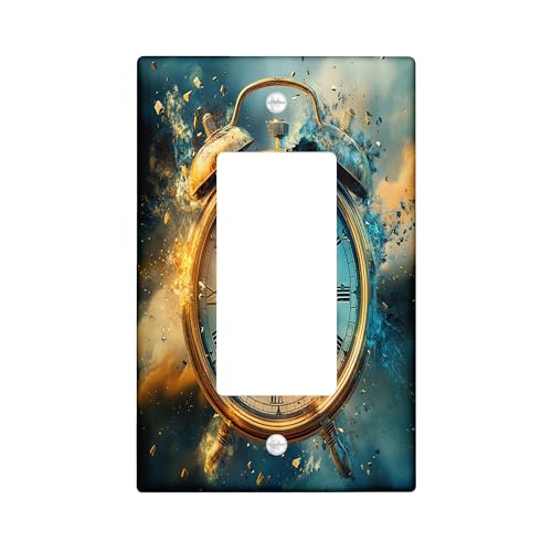 Placa de cubierta decorativa para interruptor de luz, 1 banda, basculante individual, placa frontal eléctrica mecánica steampunk para cocina y baño, decoración novedosa de cubierta de interruptor